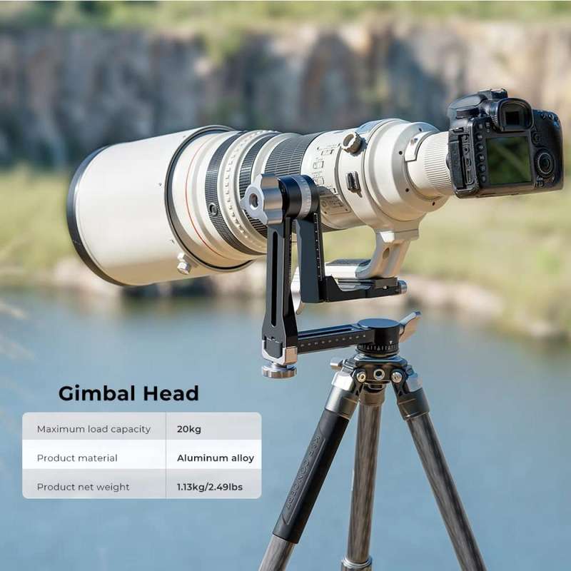 K&F Concept Professional CNC Aluminium Alloy Tripod Gimbal Head