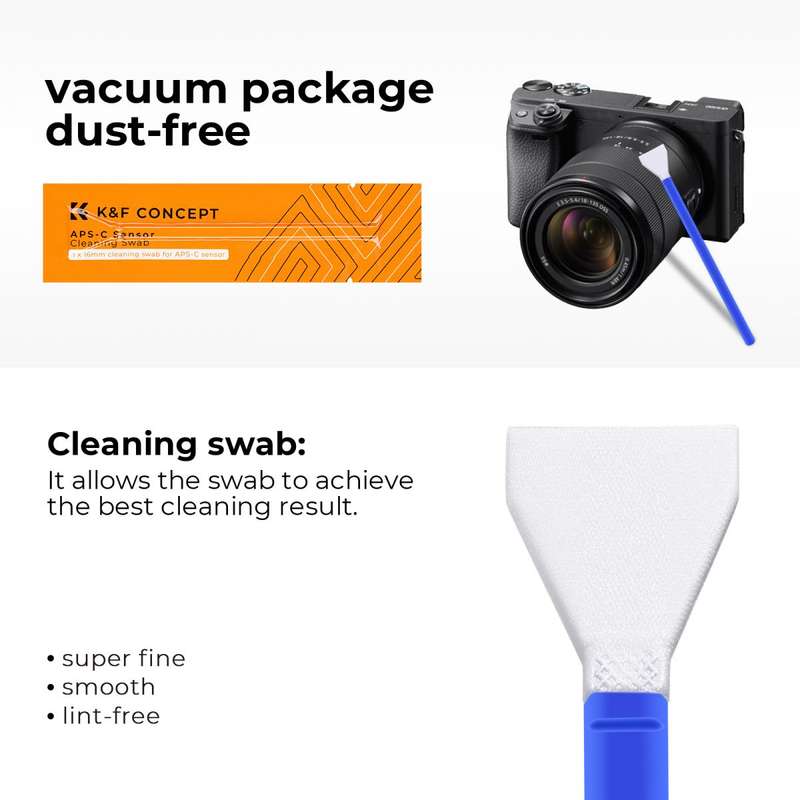 K&F Concept Pack of 10 Sensor Cleaning Swabs for APS-C DSLR or Mirrorless Cameras SKU-1697