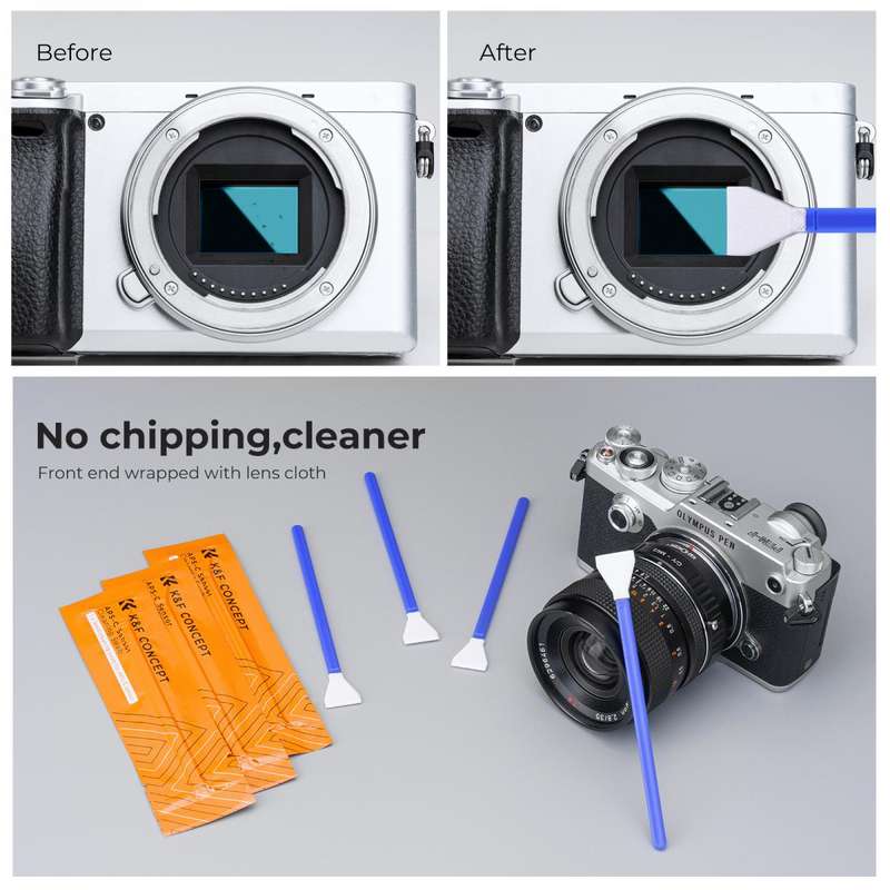 K&F Concept Pack of 10 Sensor Cleaning Swabs for APS-C DSLR or Mirrorless Cameras SKU-1697