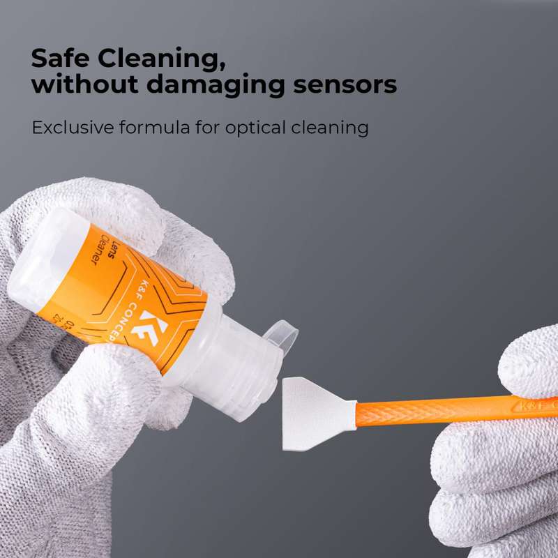 K&F Concept Pack of 10 Dual Head Swabs for CMOS APS-C Sensors with 20ml Cleaning Fluid