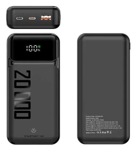 Volkano Punch Series 20 000 mAh Power Bank (Black)