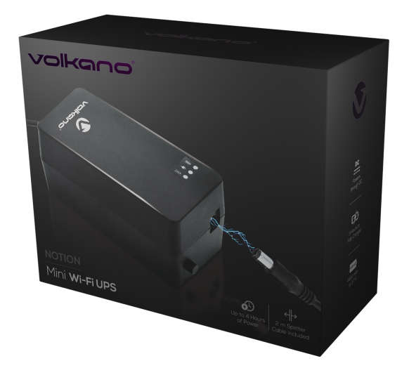 Volkano Notion Series Mini UPS Wifi/Router Backup 4400 mAh (Black)