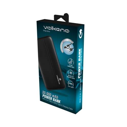 Volkano Omega Series 20 000 mAh Power Bank (Black)
