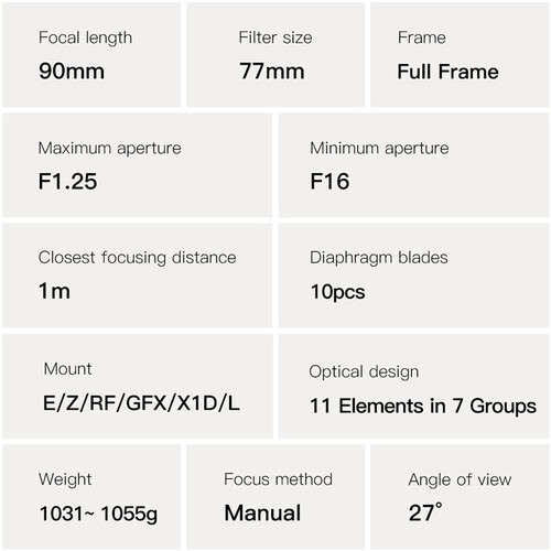 TTArtisan 90mm f/1.25 Lens for Canon EOS R-Mount Cameras