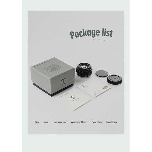 TTArtisan 50mm f/2 Lens for Sony E (Black)