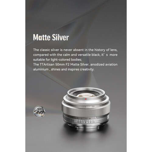 TTArtisan 50mm f/2 Manual Focus Lens for Nikon Z (Silver)