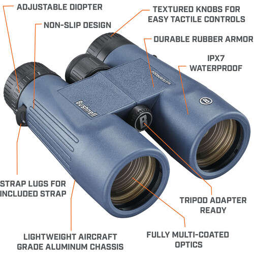 Bushnell 8x42 H2O Roof Prism Binocular (Dark Blue)