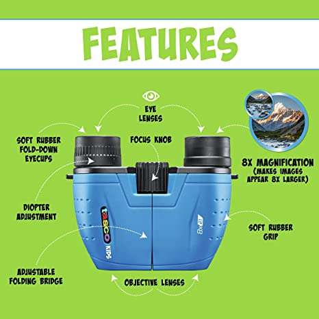TASCO KIDS 8X21 BLUE PORRO Compact Binocular