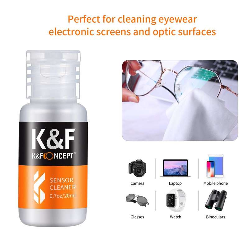 K&F Concept 10 Pack 20ml Cleaning Liquid for Lenses, Sensors, Glasses, etc. SKU-1699