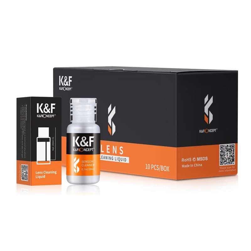 K&F Concept 10 Pack 20ml Cleaning Liquid for Lenses, Sensors, Glasses, etc. SKU-1699