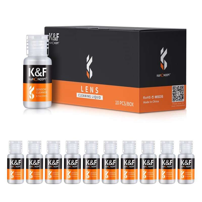 K&F Concept 10 Pack 20ml Cleaning Liquid for Lenses, Sensors, Glasses, etc. SKU-1699