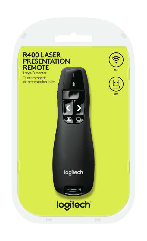 Logitech R400 Wireless Laser Presentation Remote 910-001356