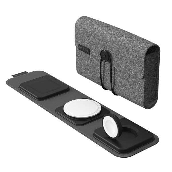 Mophie Universal 3-in-1 Wireless Travel Charger with MagSafe Grey