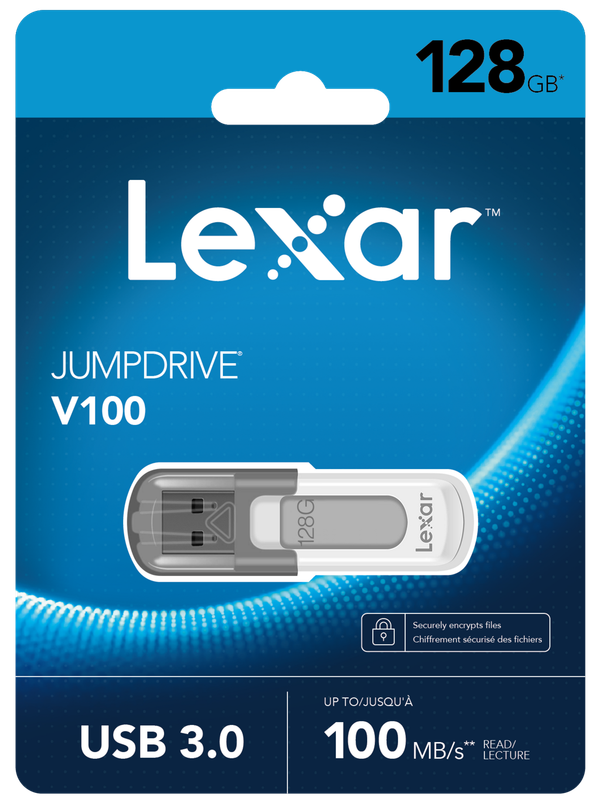 Lexar® JumpDrive® V100 128GB USB 3.0 Flash Drive