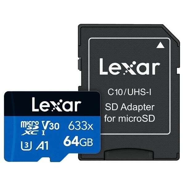 Lexar 633x 64GB microSDHC/microSDXC UHS-I Blue Series Card
