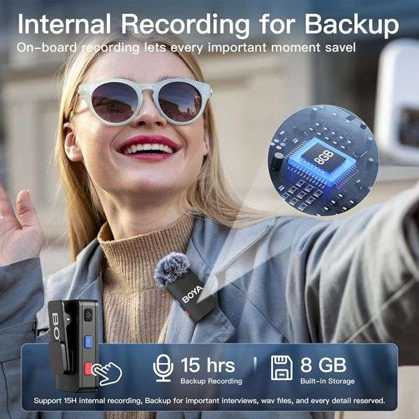 Boya BOYAMIC All-in-One 2.4GHz Wireless Microphone System with Onboard Recording