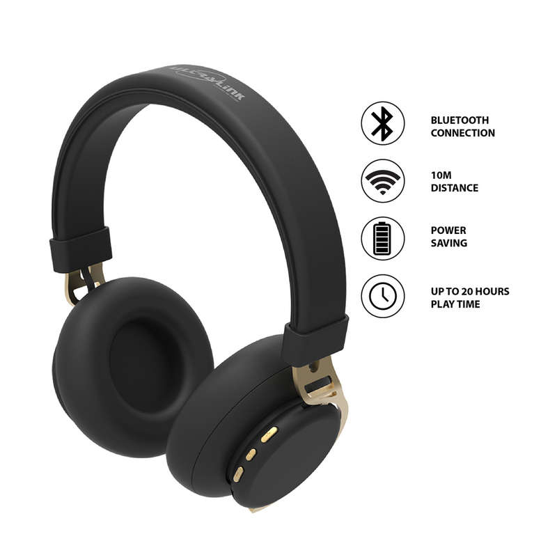 Ultra-Link Active Series Black & Gold Wireless Headphone