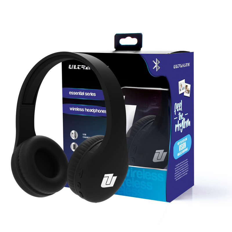 Ultra-Link Black Bluetooth Headphone with Built-in Microphone