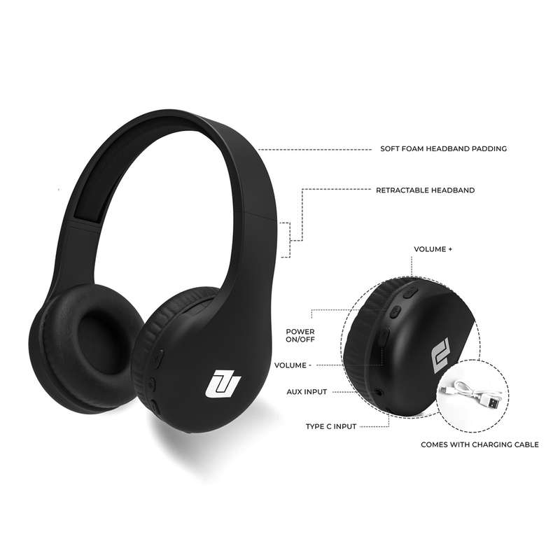 Ultra-Link Black Bluetooth Headphone with Built-in Microphone