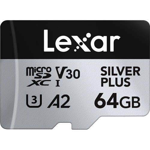 Lexar® 64GB Professional SILVER PLUS microSDXC UHS-I Card