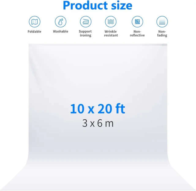 Neewer 3x6m White Muslin Cotton Photography Backdrop