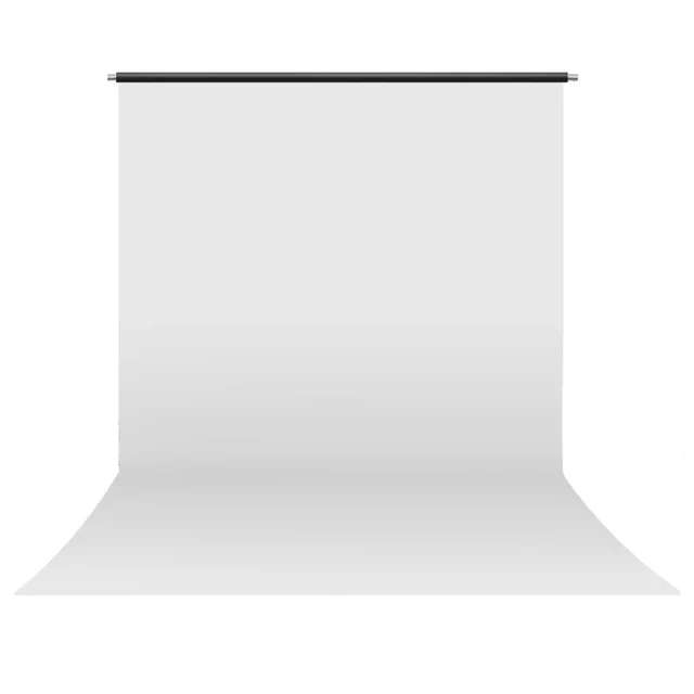 PVC 2.6x5m White Vinyl Backdrop with 50mm Steel Crossbar