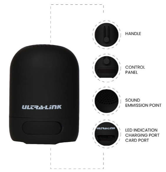 Ultra-Link Hitch Series 5W Portable Bluetooth Speaker (Black)