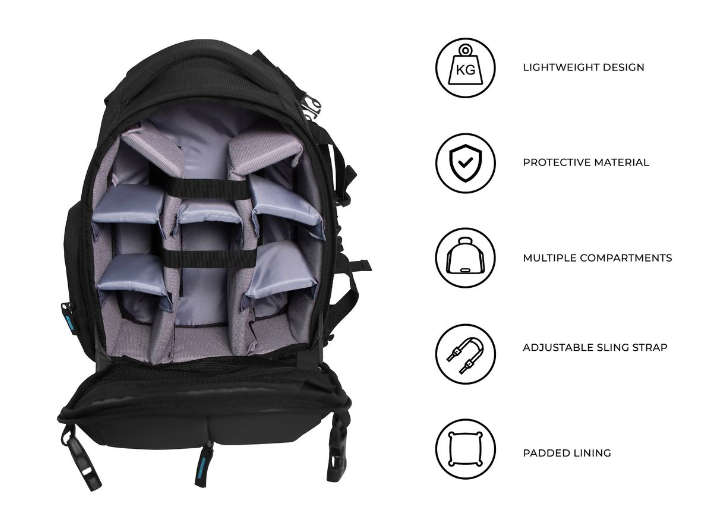 Voyager Multi-Lens DSLR Camera Backpack CBB40B