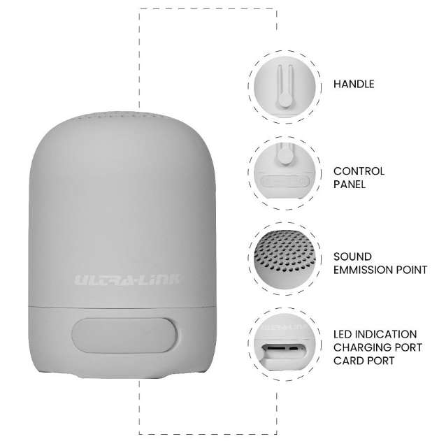Ultra-Link Hitch Series 5W Portable Bluetooth Speaker (White)