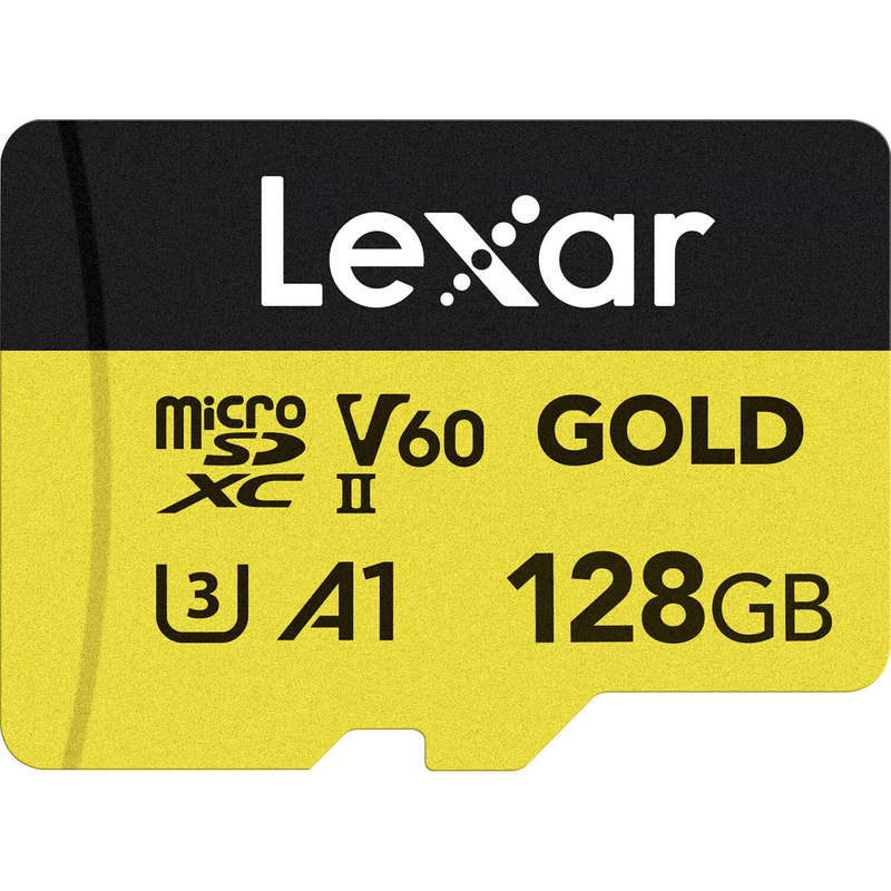 Lexar ® Professional 128GB GOLD microSDXC UHS-II Card