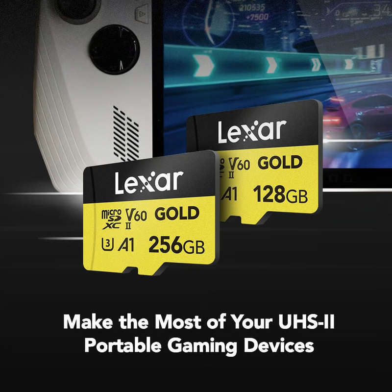 Lexar ® Professional 128GB GOLD microSDXC UHS-II Card