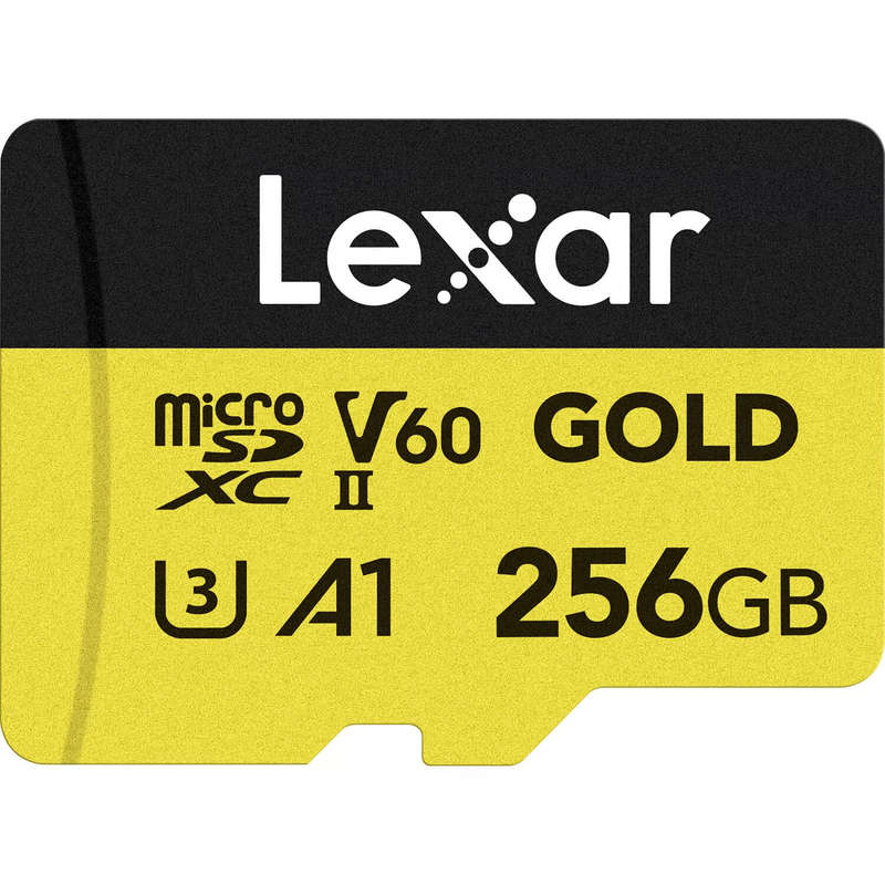 Lexar ® Professional 256GB GOLD microSDXC UHS-II Card