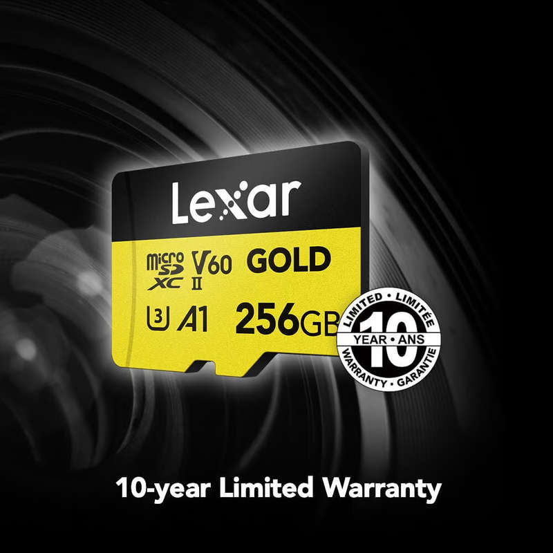 Lexar ® Professional 256GB GOLD microSDXC UHS-II Card