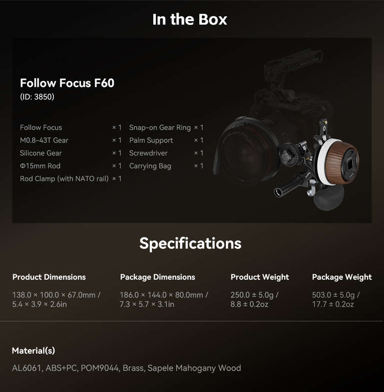 SmallRig F60 Modular Follow Focus