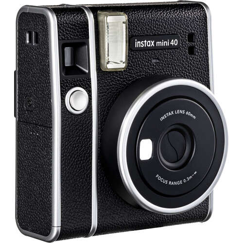 Fujifilm INSTAX MINI 40 Instant Camera Kit 3 (Camera, Case, Film-Black)