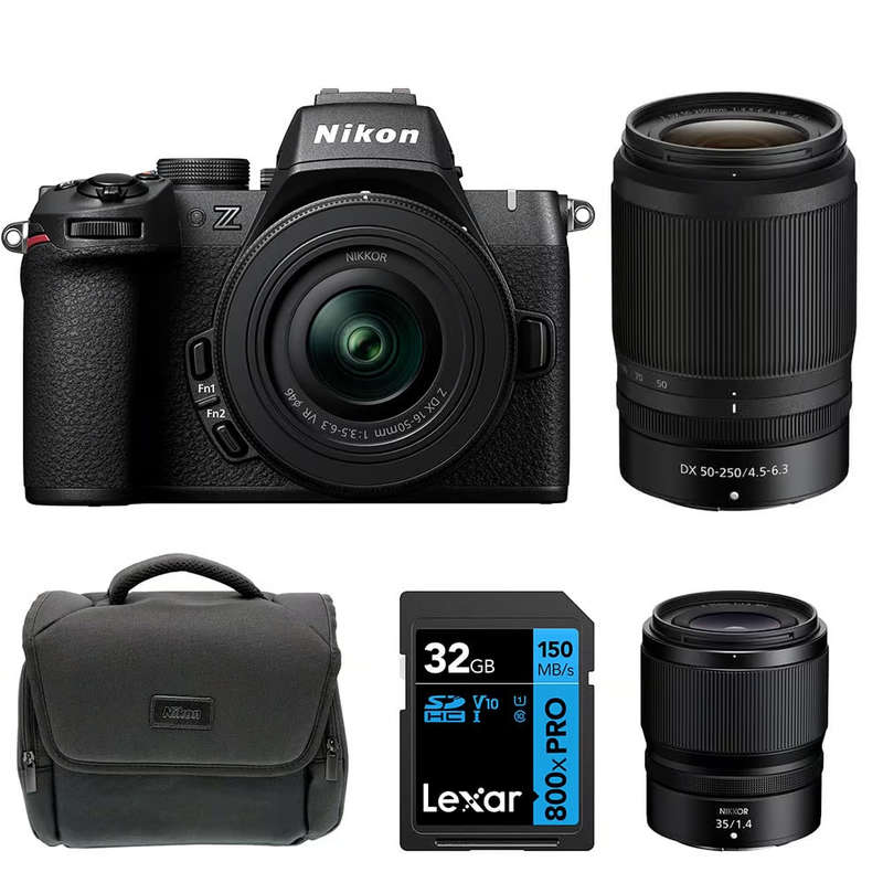 Nikon Z50 II TRIP KIT: Z50 II + 16-50mm + 50-250mm + 35mm f1.4 + Bag + Card