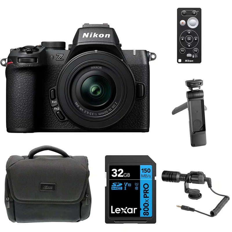 Nikon Z50 II CREATOR KIT: Z50 II + 16-50mm VR Lens + Bag + Card + ML-L7 + Tripod + Mic