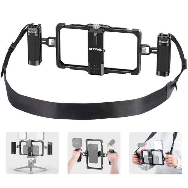 Neewer PA009S Smartphone Video Rig Camera Cage with Shoulder Strap