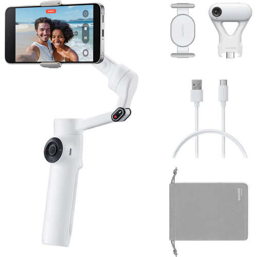 Insta360 Flow 2 3-Axis Smartphone Gimbal With AI-Powered Tracker Bundle (Summit White)