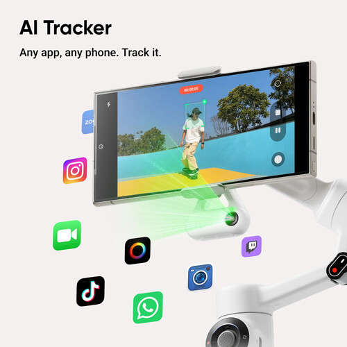 Insta360 Flow 2 3-Axis Smartphone Gimbal With AI-Powered Tracker Bundle (Summit White)