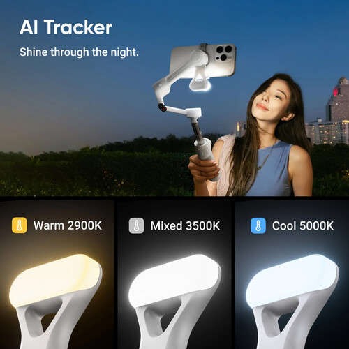 Insta360 Flow 2 3-Axis Smartphone Gimbal With AI-Powered Tracker Bundle (Summit White)