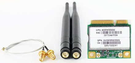 AzureWave AW-CB161H Wifi 802.11ac + Bluetooth 4.0 WLAN Mini PCIe Card with Antennas - Unboxed