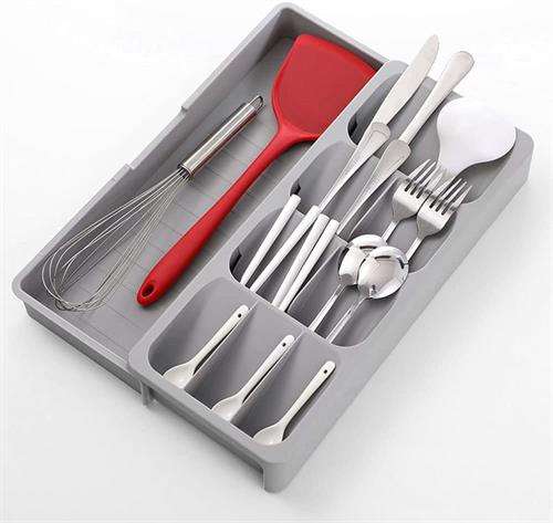 Casey Cutlery 9 Compartments Drawer Organizer Colour Grey - A revolutionary way to store your cut...