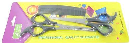 Casey Men Hairdresser Scissors kit - 1 X Regular Scissor 1 X Thinning Scissor 1 X Grooming Comb O...