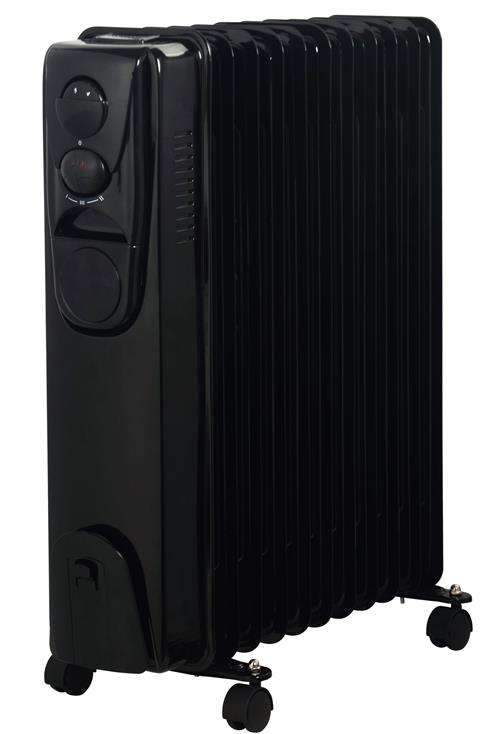 Alva 13 Fin Oil Filled Heater Glossy Black- Powerful 2500w Rated Power Sleek And Elegant Design 3...