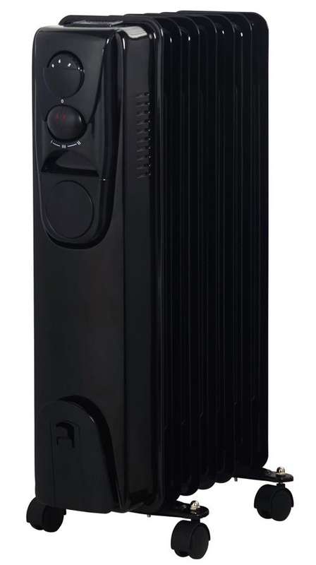 Alva 7 Fin Oil Filled Heater Glossy Black- Powerful 1500w Rated Power Sleek And Elegant Design 3x...