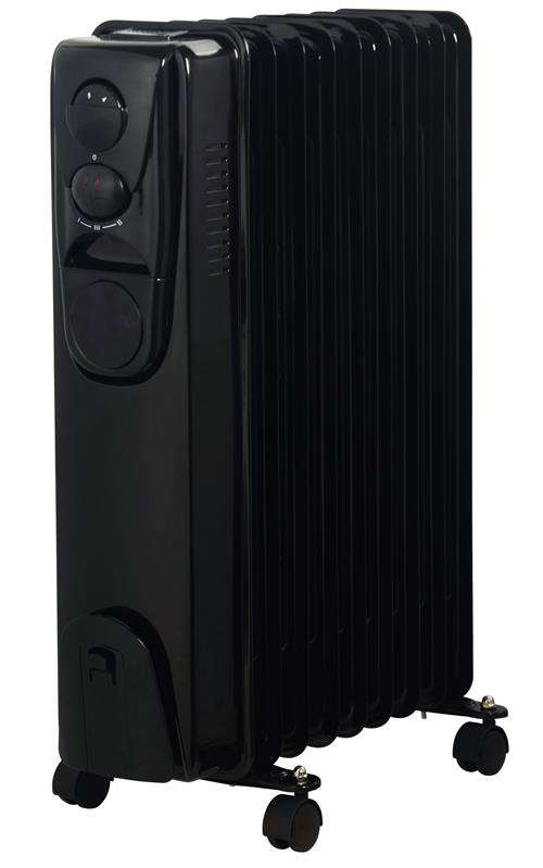 Alva 9 Fin Oil Filled Heater Glossy Black- Powerful 2000w Rated Power Sleek And Elegant Design 3x...