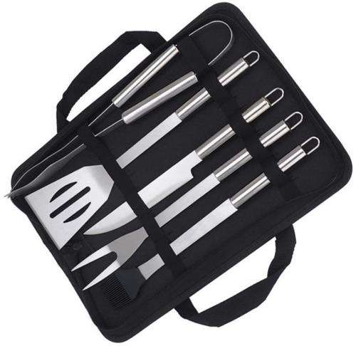 Casey 5 Piece Stainless Steel Braai Utensil Set  Includes 1x 35cm Tong 1x 35cm Fork and 1x 33c...