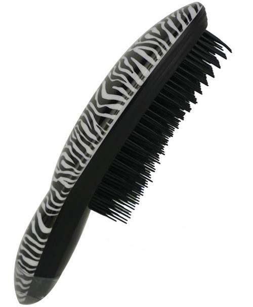 Prescott Finishing Hairbrush - Classic Oval Shape Zebra Black And White Graffiti Pattern Ergonomi...