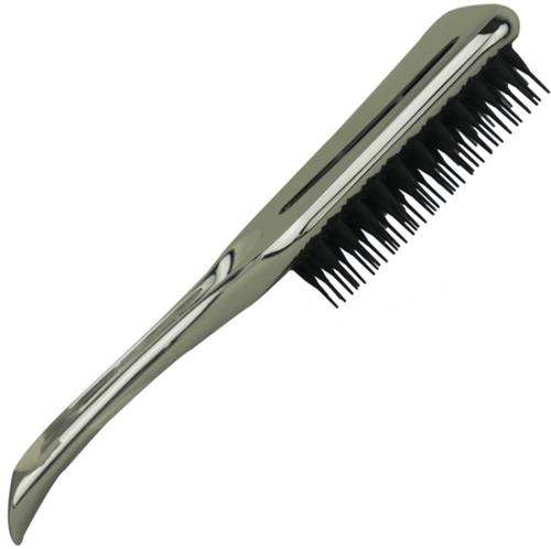 Prescott Wet and Dry Detangling Paddle Hairbrush Metallic Silver -Rectangular Shape Head Ergonomi...
